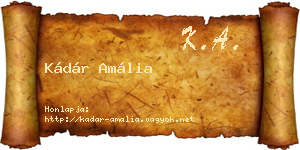 Kádár Amália névjegykártya